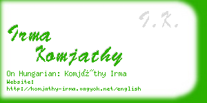 irma komjathy business card